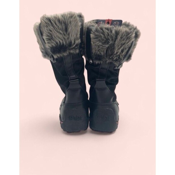Pajar Black NWT Canada Women Boots Size 7.5 Red Laces Waterproof Faux Fur #snow - Picture 2 of 4